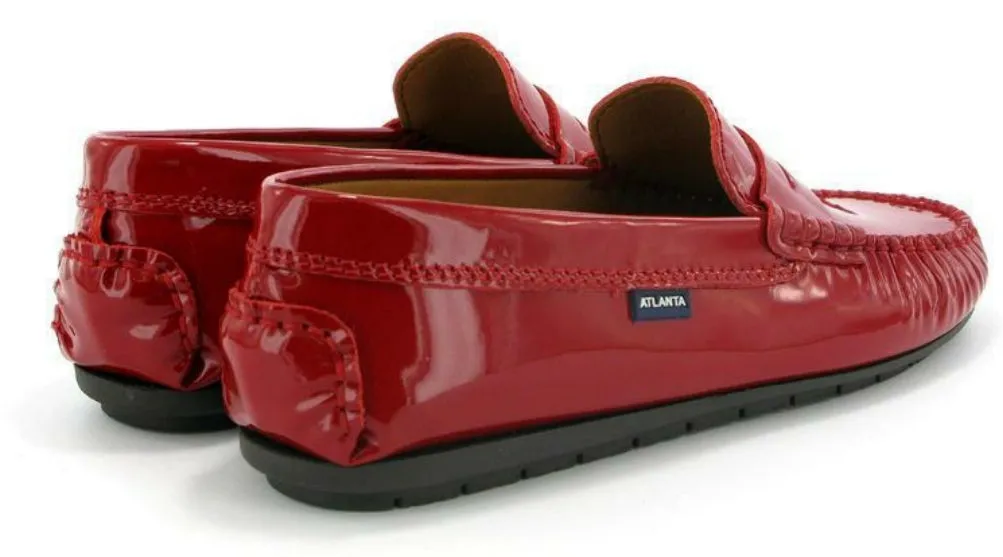 Altanta Mocassin Red Patent Leather Penny Loafer