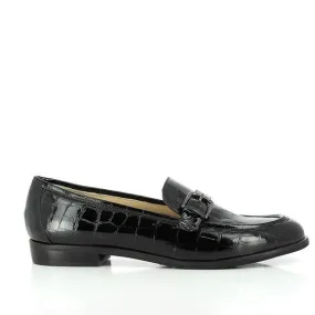 Amalfi Toscana Black Crocodile Print Loafers