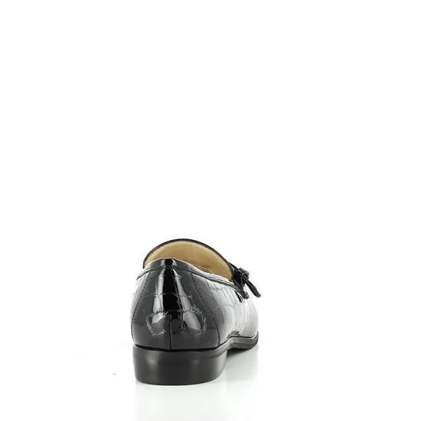 Amalfi Toscana Black Crocodile Print Loafers