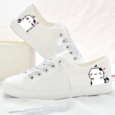 Cat Printing Women Casual Canvas Sneaker Shoes