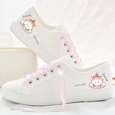 Cat Printing Women Casual Canvas Sneaker Shoes