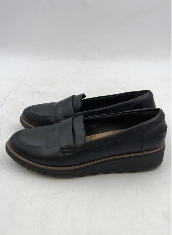 Clarks Women's Black Sharon Gracie Penny Slip-On Loafers - Size 9M