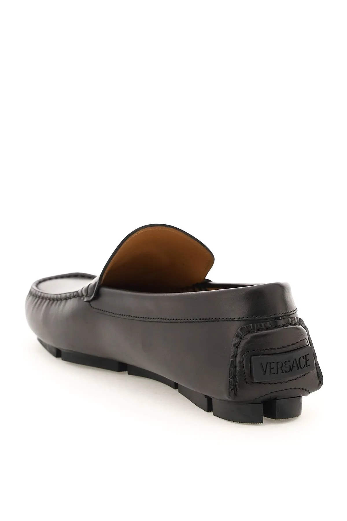 la medusa leather loafers 1003701 1A00693 BLACK-VERSACE GOLD