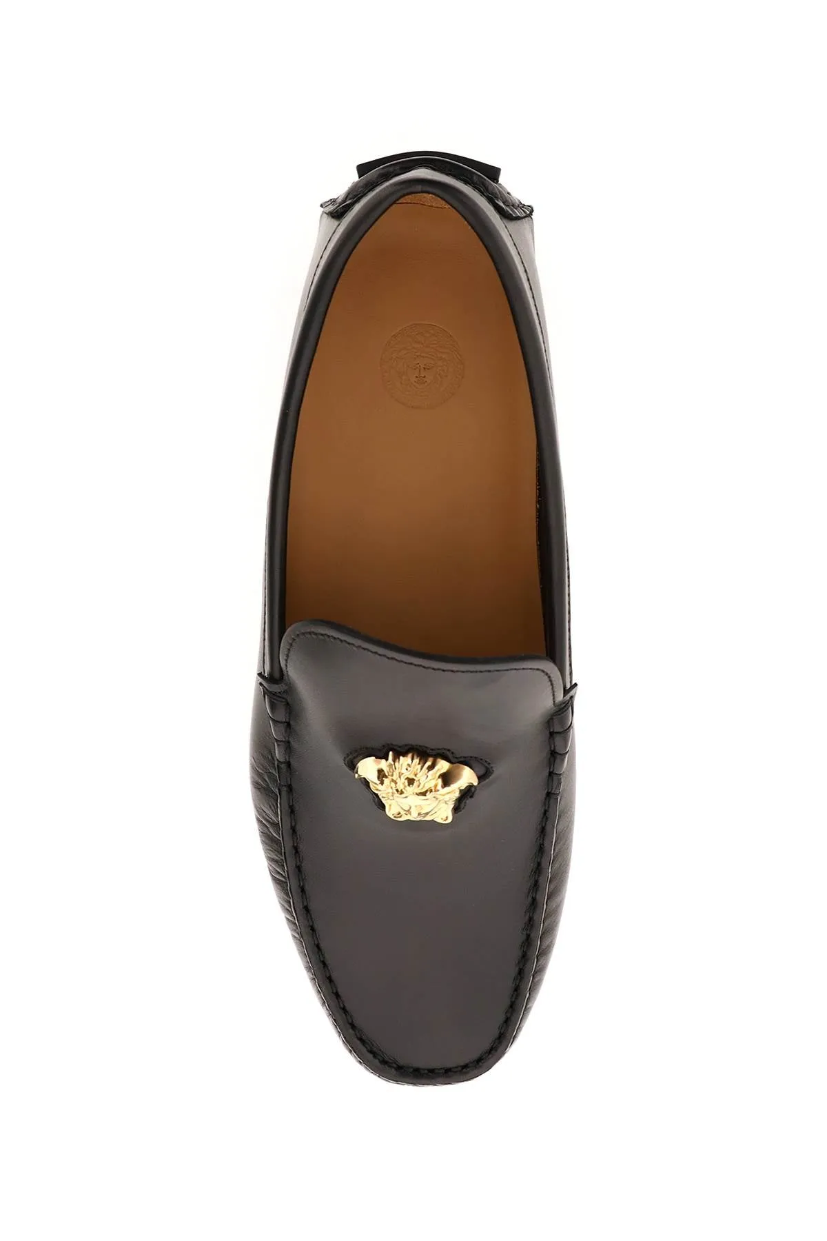 la medusa leather loafers 1003701 1A00693 BLACK-VERSACE GOLD