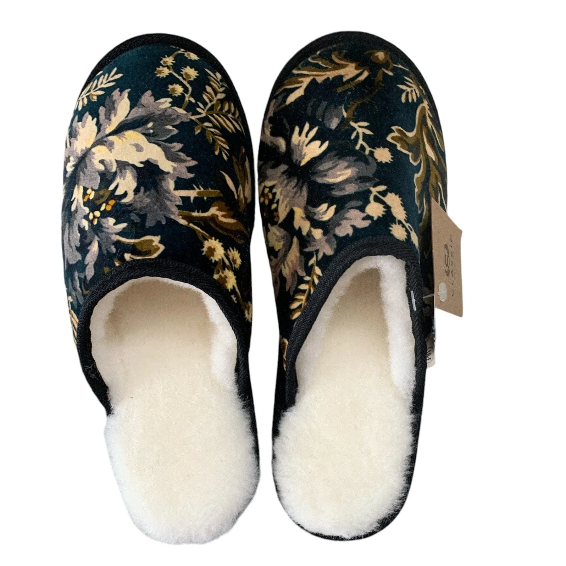 Opia Petrol Large White Slippers