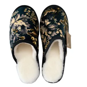 Opia Petrol Large White Slippers