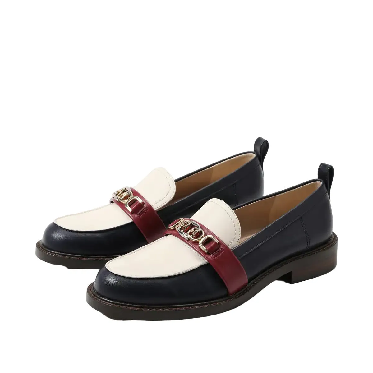 Sam Edelman Christy Baltic Navy Almond Toe Slip On Fashion Leather Dress Loafers
