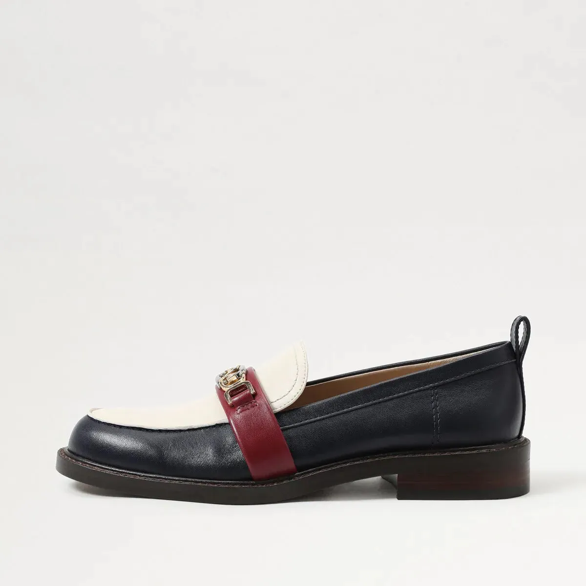 Sam Edelman Christy Baltic Navy Almond Toe Slip On Fashion Leather Dress Loafers