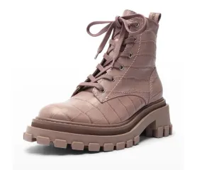 Schutz Sweet Lilac Womens Rounded Toe Lace Up Fashion Chunky Ankle Boots