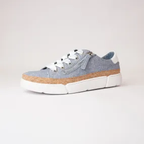 Torayne Blue Denim Leather Sneakers
