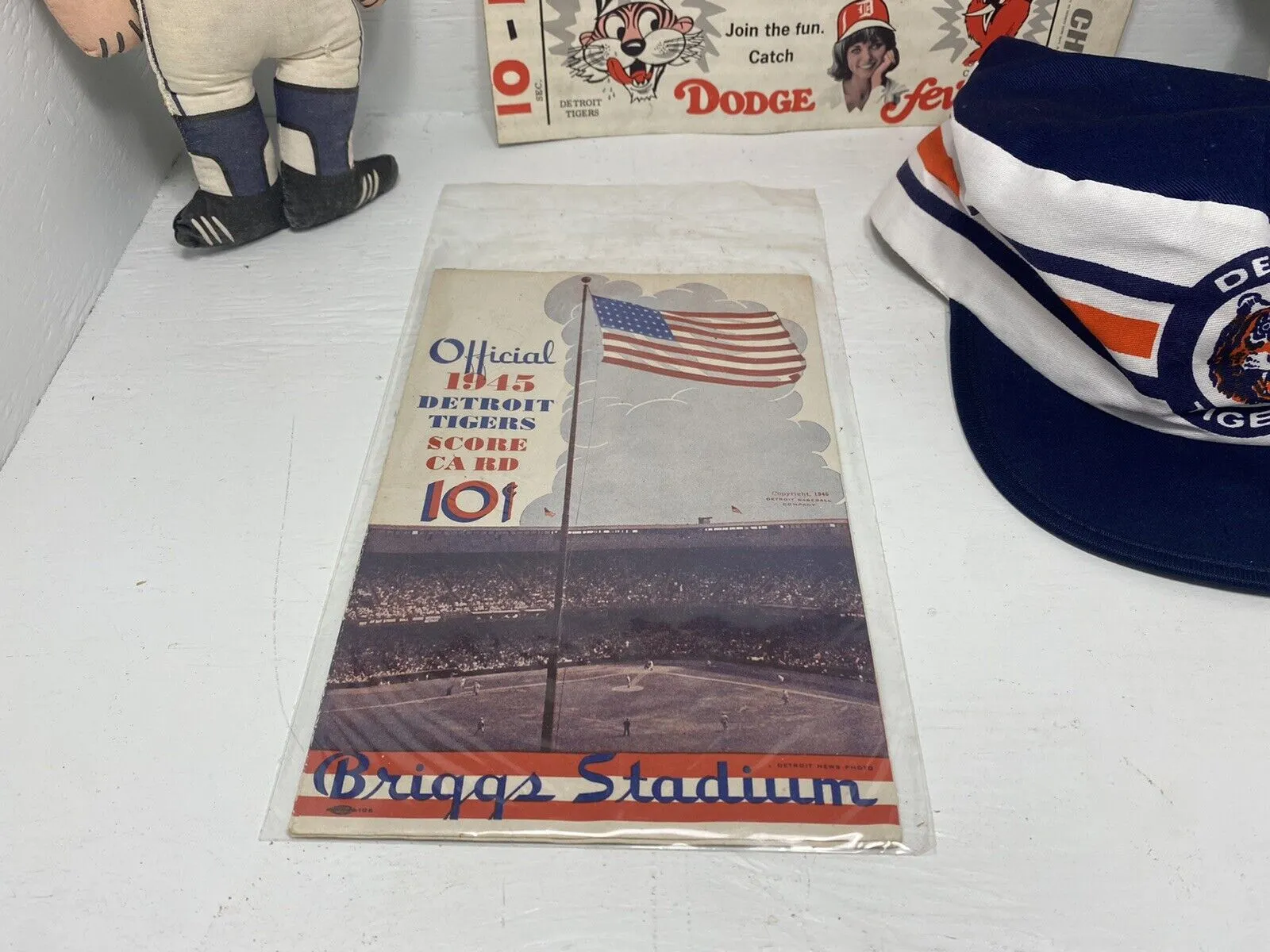 Vintage 40s 60s 70s Detroit Tigers Collectible Lot, Plus Toys, Souvenir Tickets