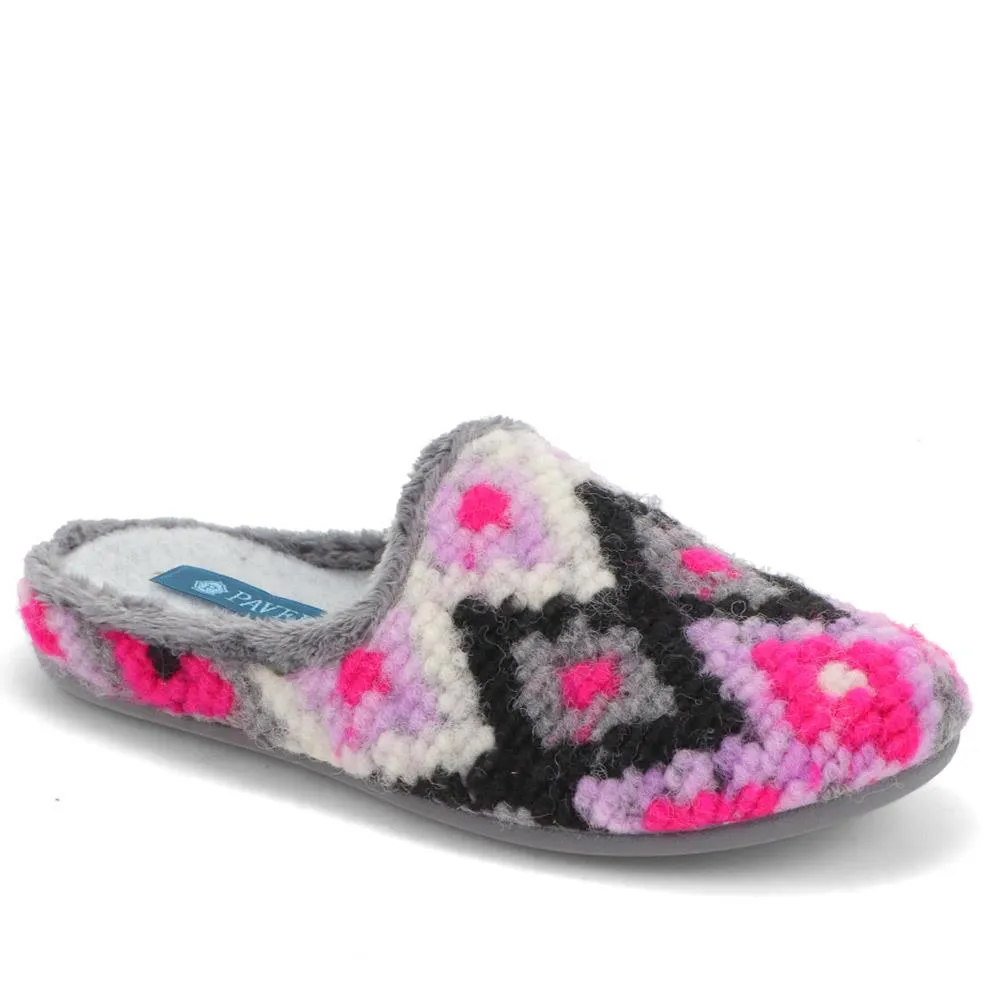 Warm-Lined Knitted Mule Slippers - KOY40009 / 325 998