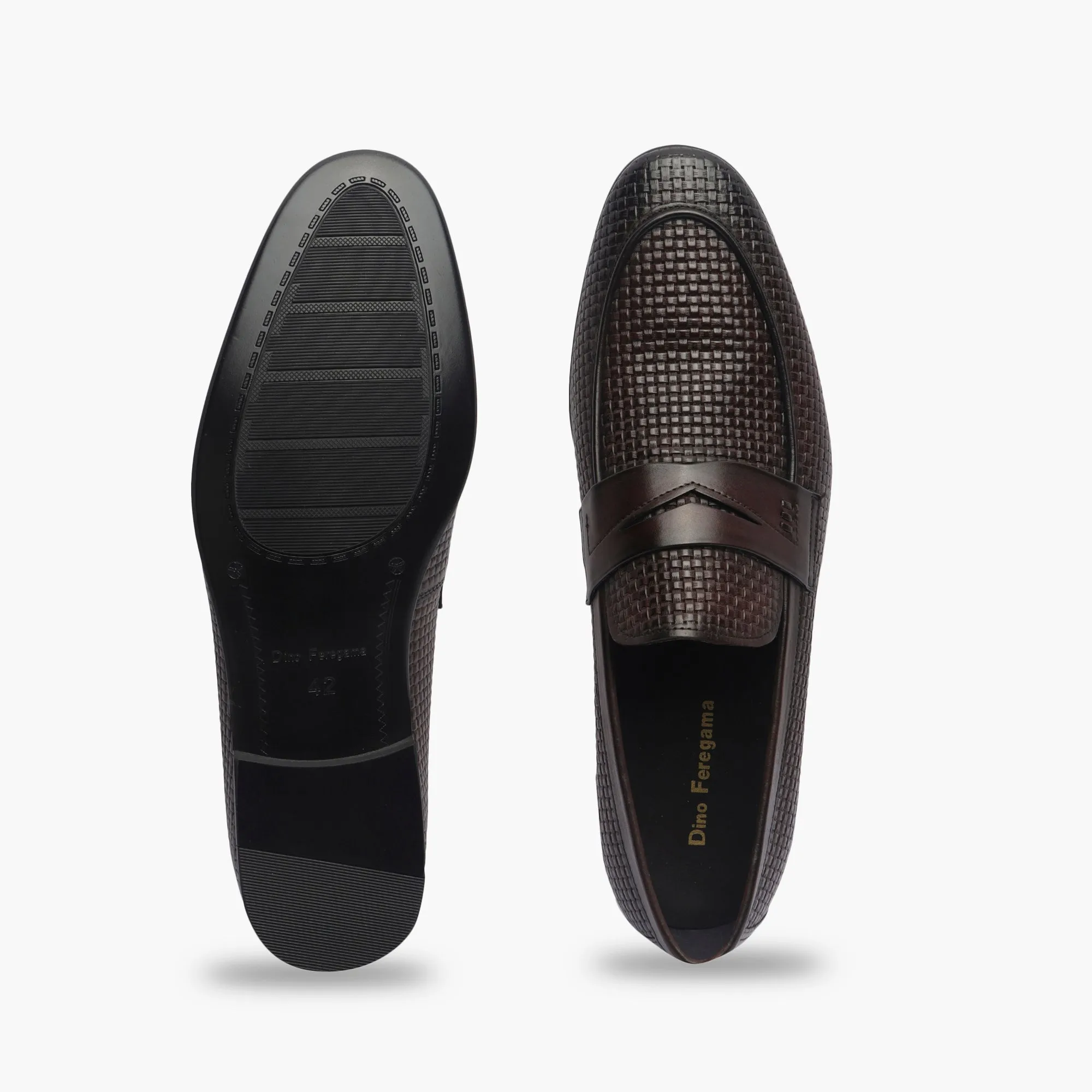 Weave Textured Penny Slip Ons