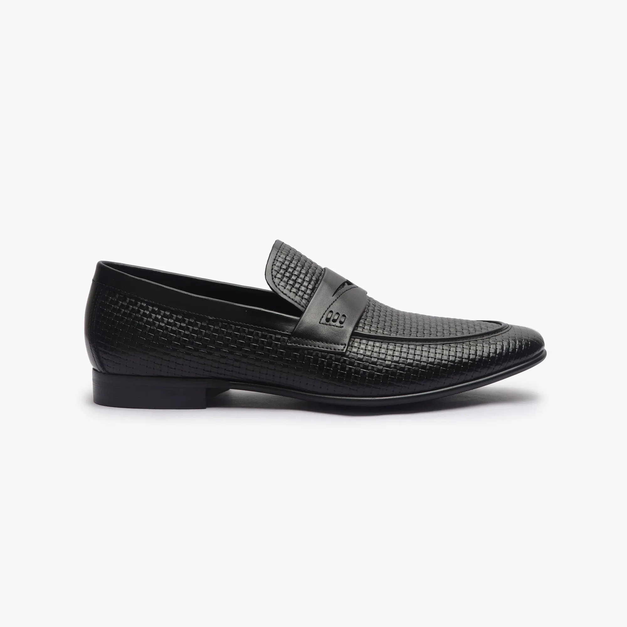 Weave Textured Penny Slip Ons