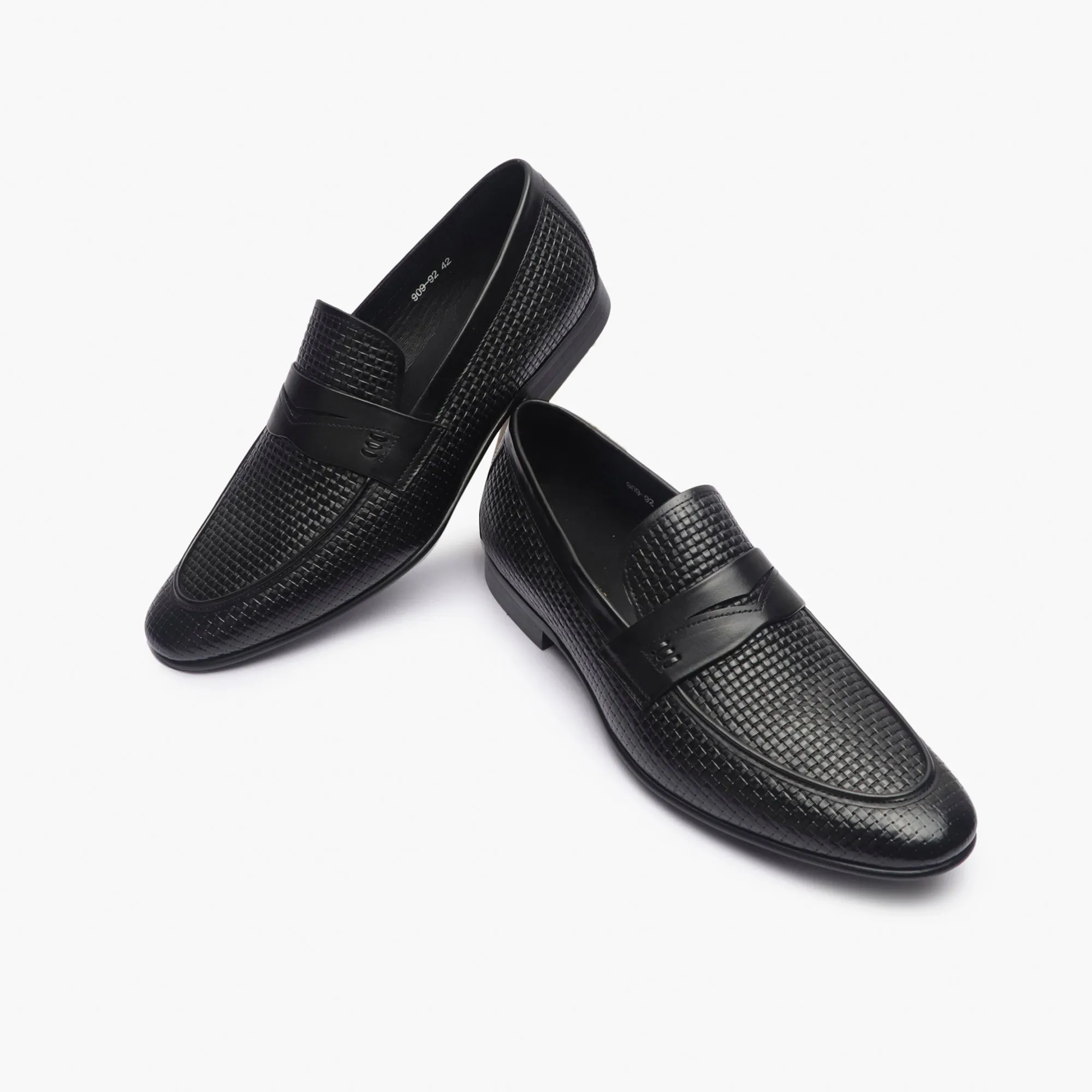 Weave Textured Penny Slip Ons