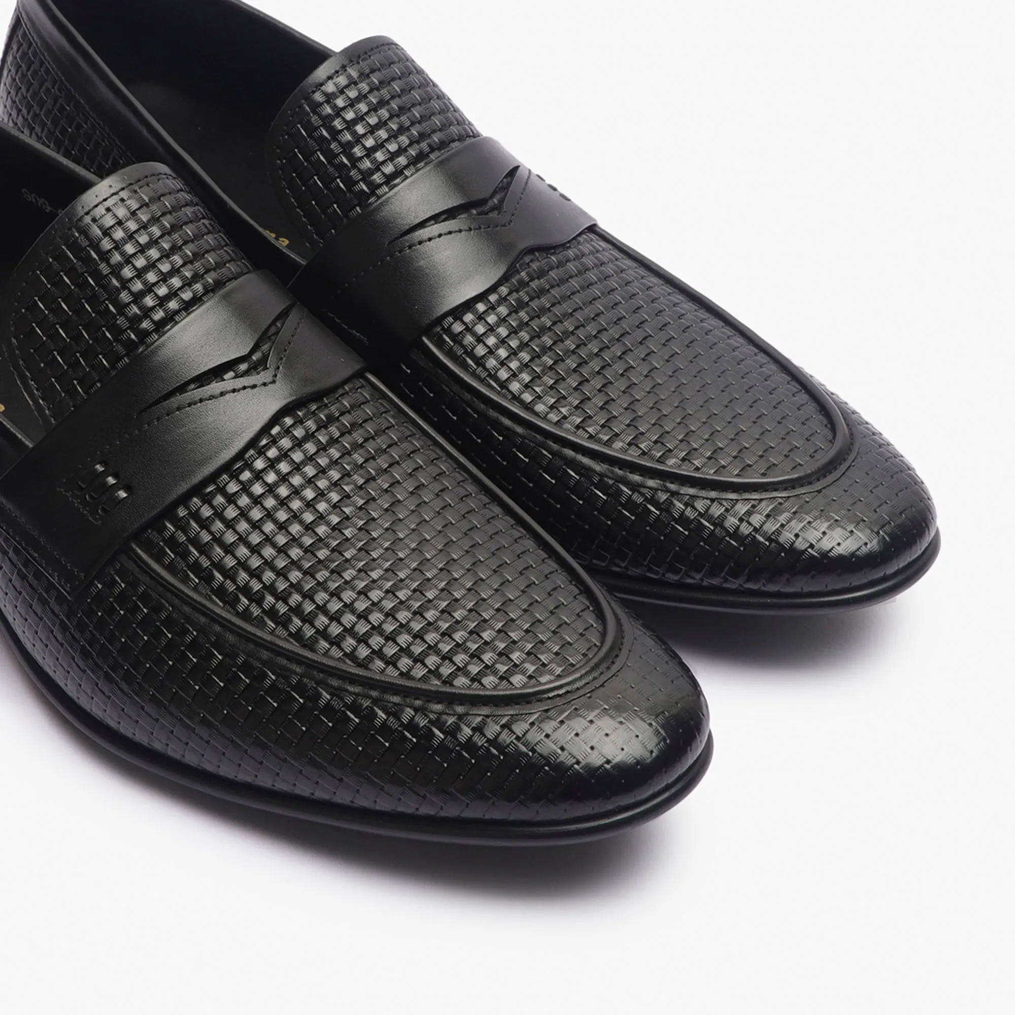 Weave Textured Penny Slip Ons