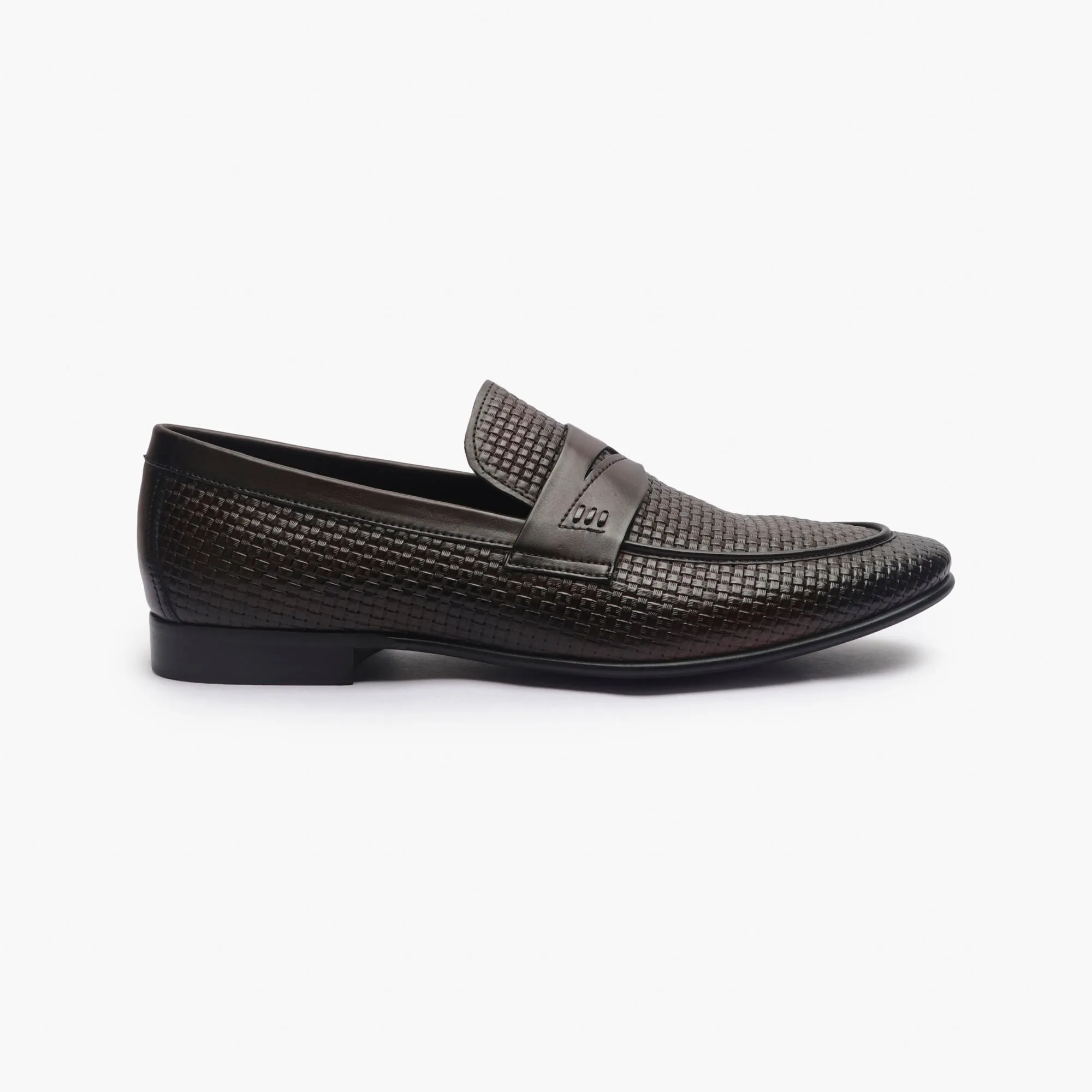 Weave Textured Penny Slip Ons