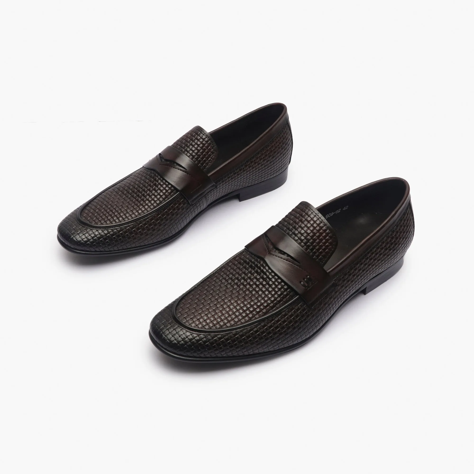 Weave Textured Penny Slip Ons
