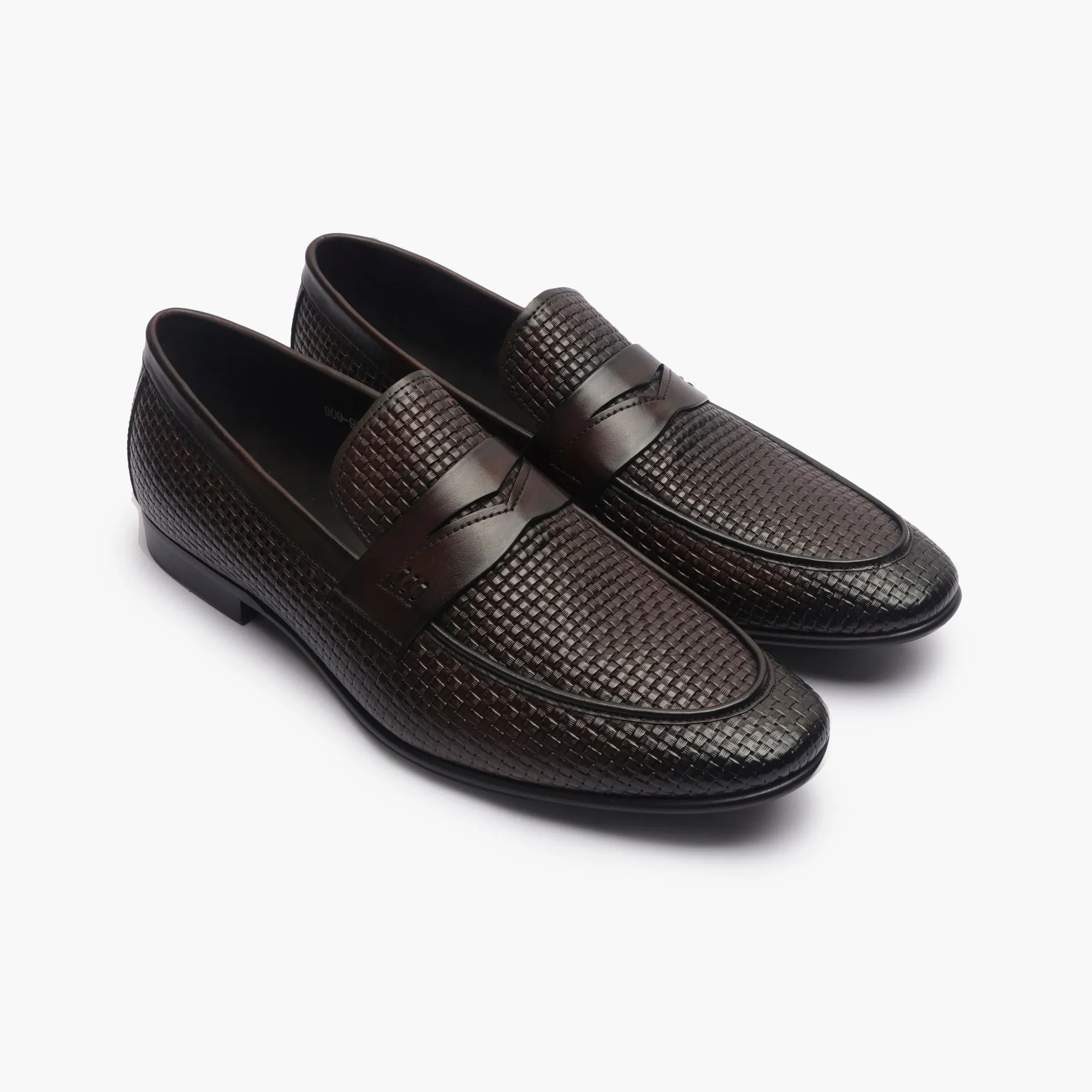 Weave Textured Penny Slip Ons