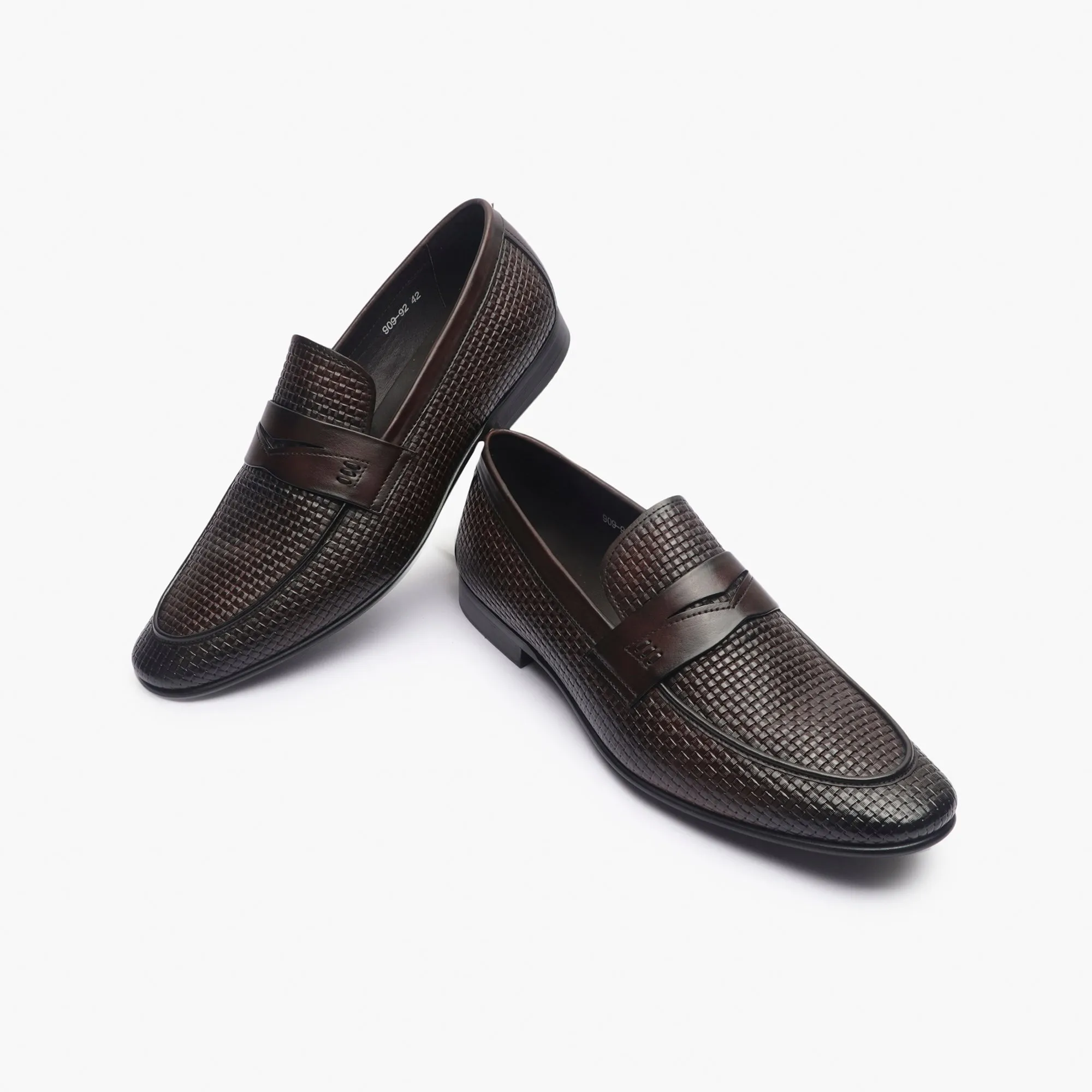 Weave Textured Penny Slip Ons