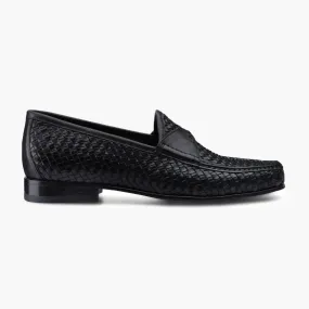 Woven black loafers
